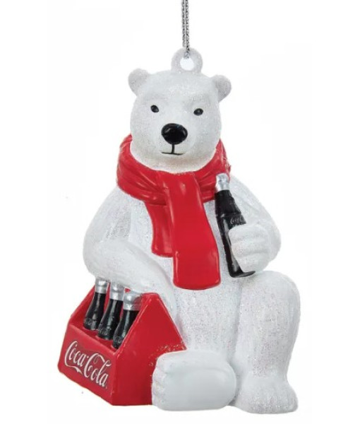 Ornement, Ours polaire avec un pack de 6 Coca Cola froid
