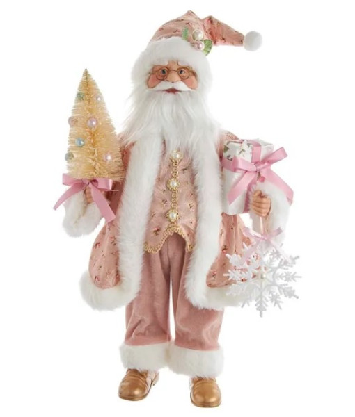 Boho Chic Santa in Pink Outfit