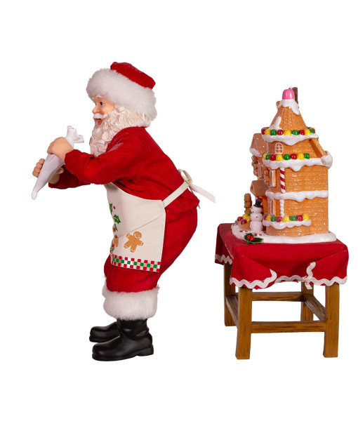 Santa with Gingerbread House, table piece