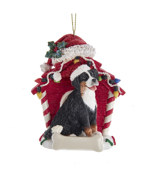 Bernese Mountain ornament with doghouse