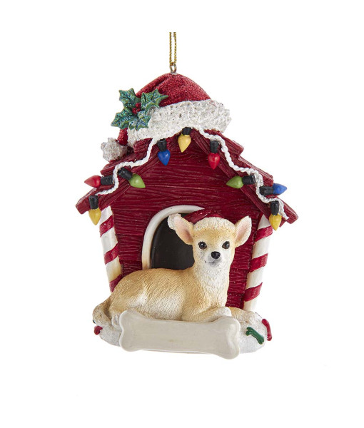 Chihuahua ornament with doghouse