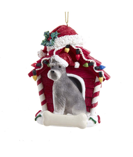 Schnauzer ornament with doghouse