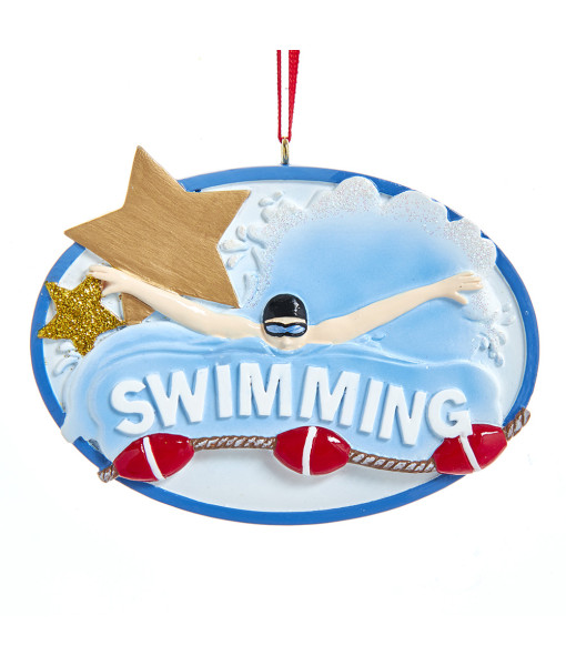 Ornament, For Swimmers, in resin, can be personalised