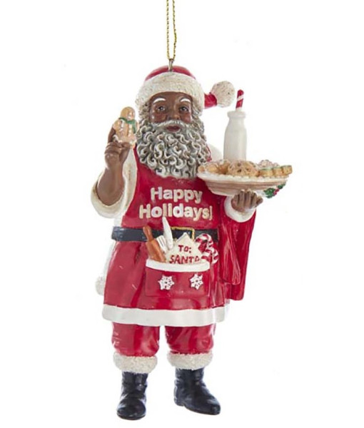 Santa with Cookies and Milk Ornament