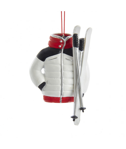 White Skis and Jacket Ornament