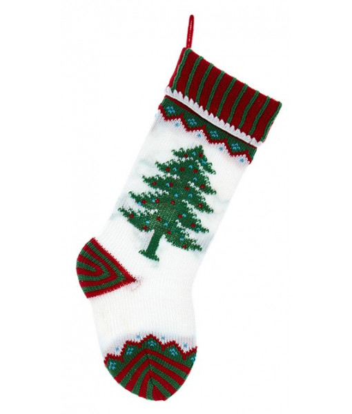 Red and Green Stocking with Tree