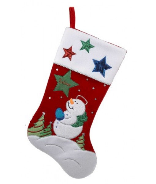 Stocking with Snowman and Stars