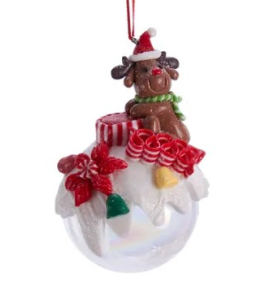 Glass ornament, Deer on Candy Ball