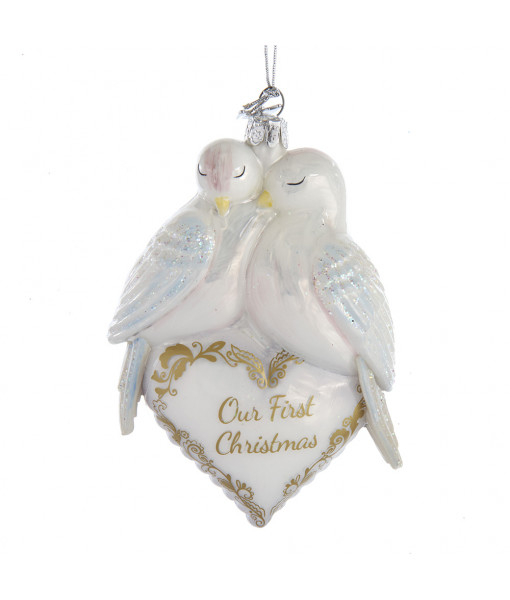 Our 1st Christmas Doves Glass Ornament
