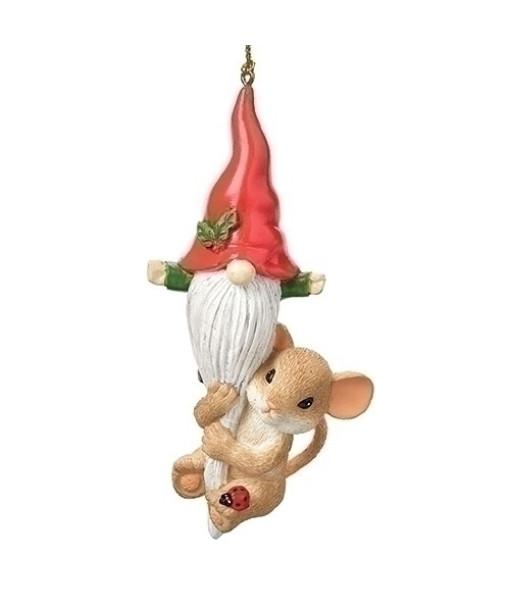 Mouse Ornament W/gnome