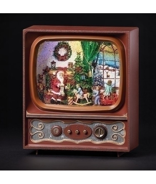 LED Musical Swirl TV with Santa