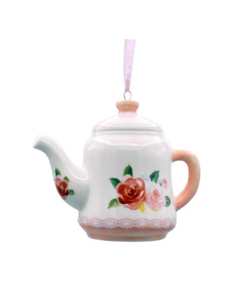 Ornement théière avec roses