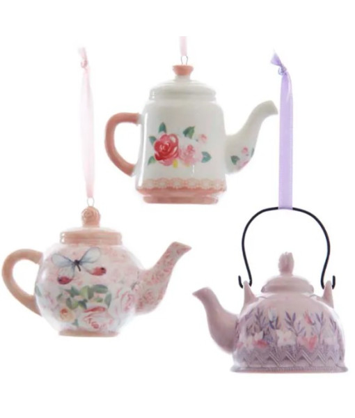 Ornement théière lavande