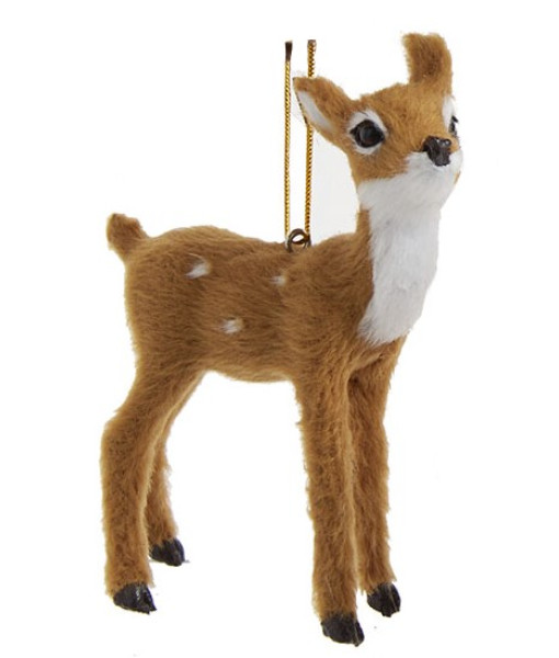 Furry Brown Fawn Ornament