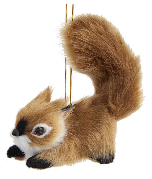 Furry Brown Squirrel Ornament