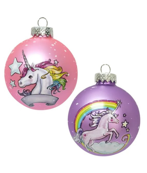 Ornament, Glass Ball, Pink Unicorn