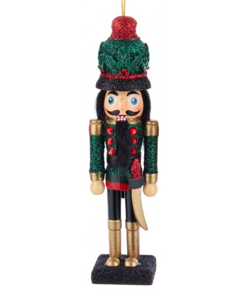 Green and Red Nutcracker Ornament