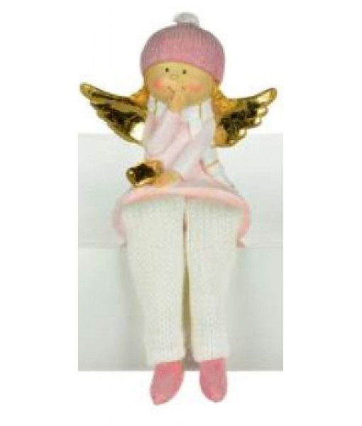 Pink and Gold Angel with gift