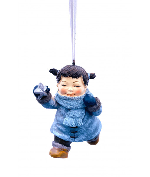 Little Girl with Blue Coat Ornament