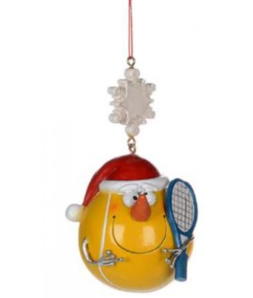 Tennis Ball with Quirky Face Ornament
