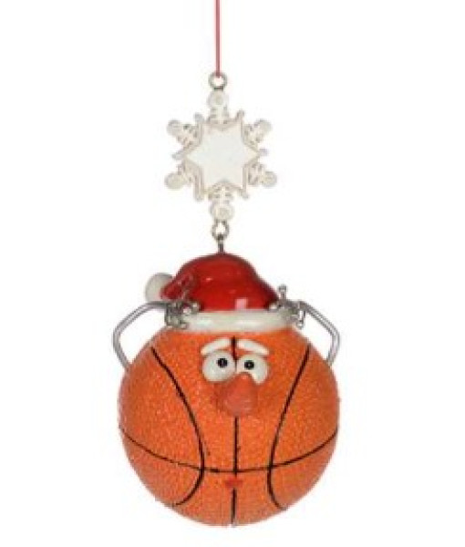 Basketball with Quirky Face Ornament