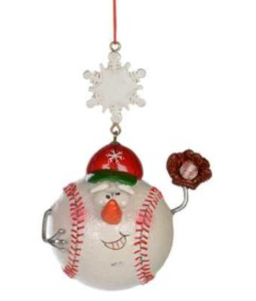 Baseball with Quirky Face Ornament