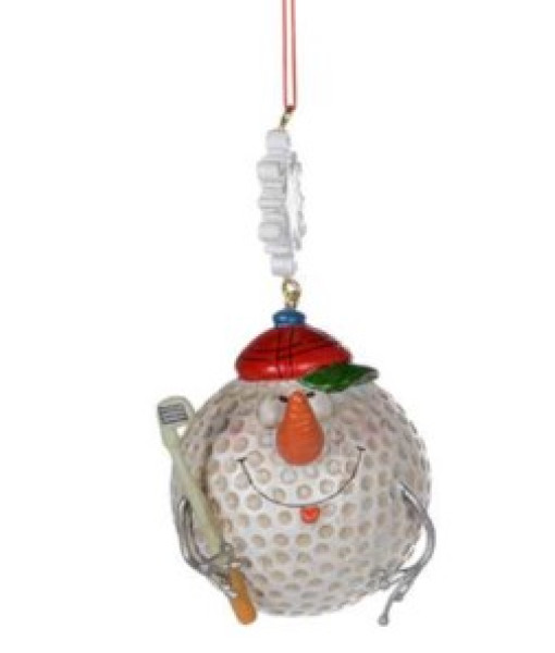 Golf Ball with Quirky Face Ornament