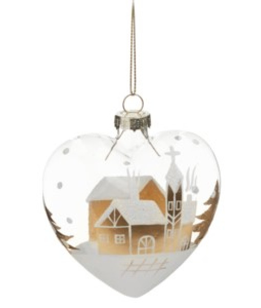 Ornament, Heart shaped Glass, Church motif