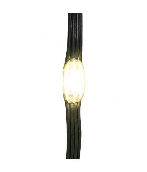 100-Light Warm White LED Connectable Green Wire Light Set