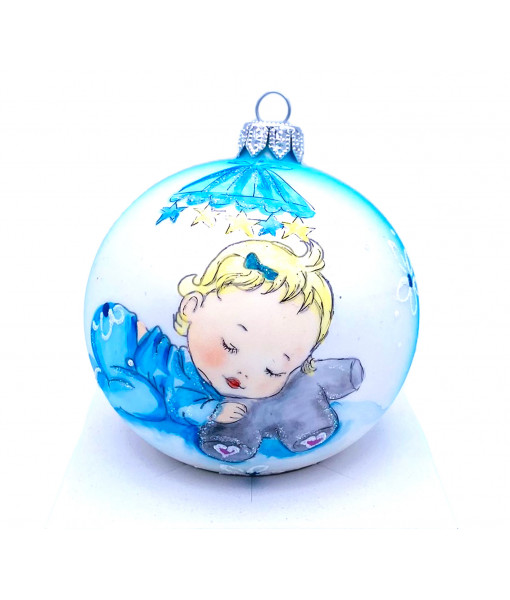Baby Boy Glass Ornament