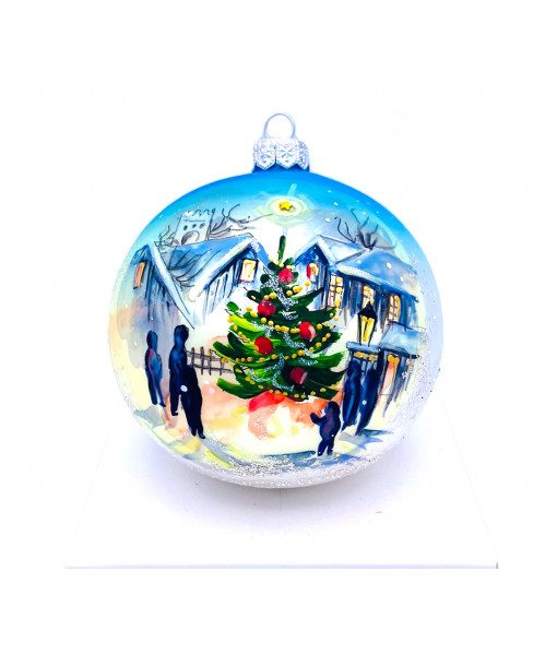 Around the Tree Glass Ornament