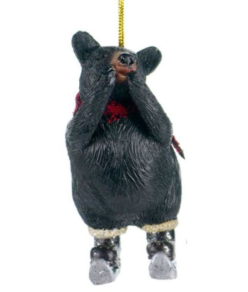Ornament, Black Bear on skates