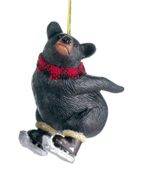 Ornament, Black Bear on skates