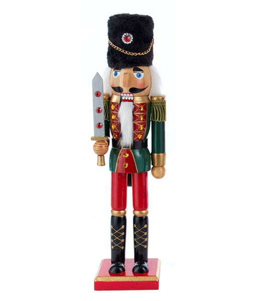 Green and Red Nutcracker with Sword