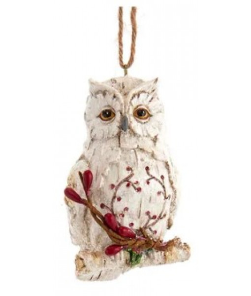 Birch Owl Ornament