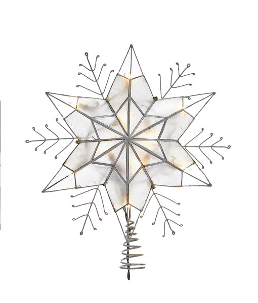 Six Point Snowflake Star Tree Top