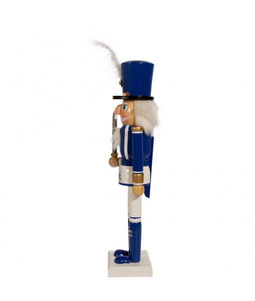 Blue and White Nutcracker with Sword
