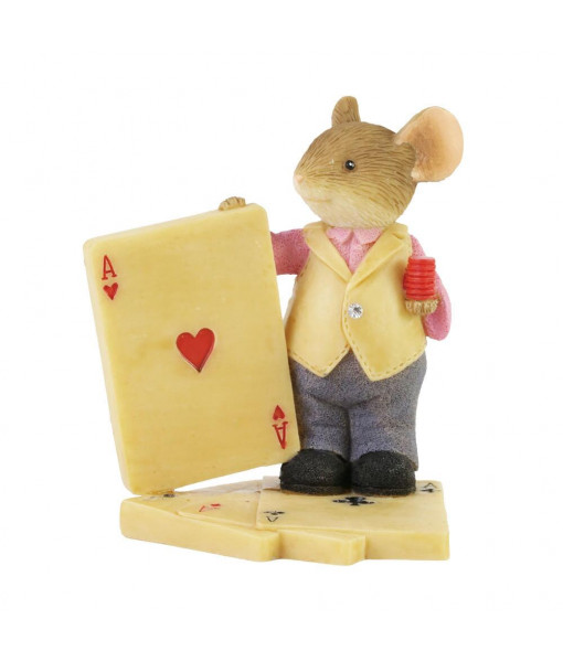 Tails with Heart Card Shark Mouse Figurine