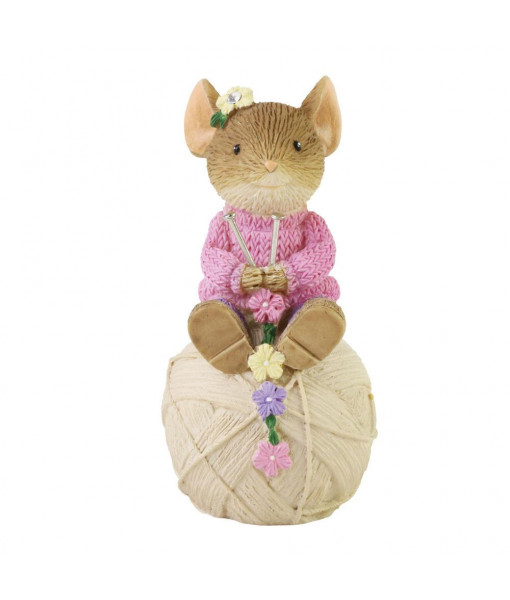 Tails with Heart Knitter Mouse Figurine