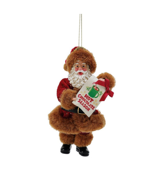 Santa with Hot Chocolate Pouch Ornament