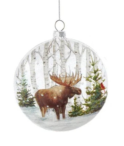 Glass Ornament with Moose