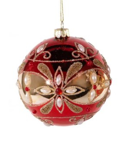 Classic Red/gold Glass Ball Ornament