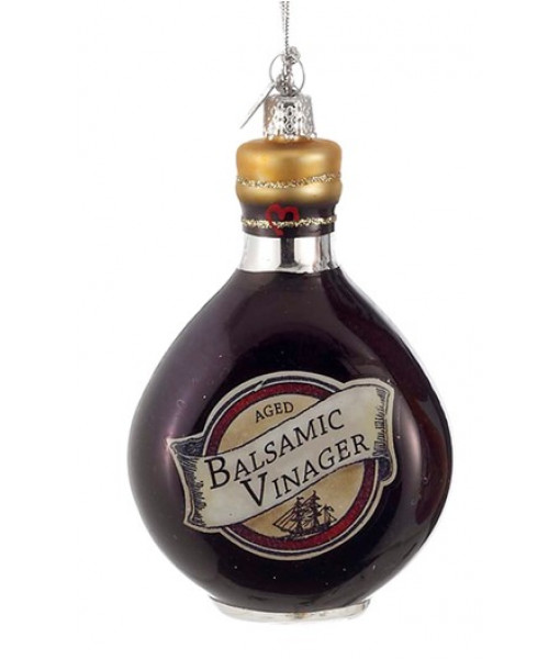 Balsamic Vinegar Bottle Glass Ornament