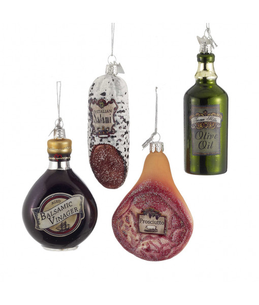 Olive Oil Bottle Glass Ornament