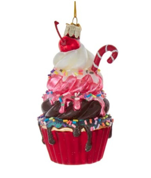 Glass Cupcake Ornament