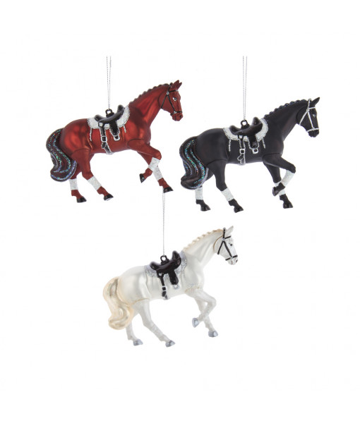 Brown Horse Glass Ornament