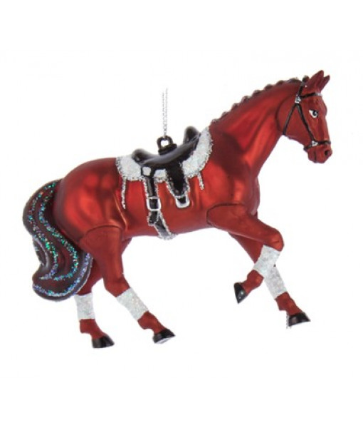 Brown Horse Glass Ornament
