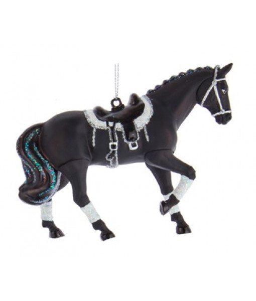 Black Horse Glass Ornament