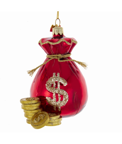 Glass ornament, A bundle of cash/Money Bag for Xmas