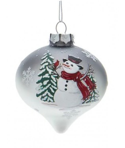 Snowman Glass Onion Ball Ornament